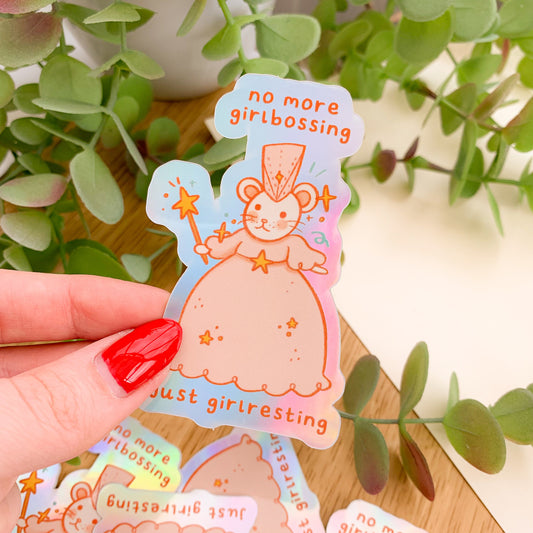 No More GirlBossing - Iridescent Sticker