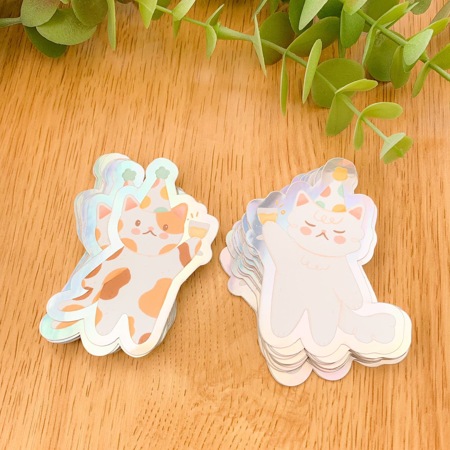 Party Cats Iridescent stickers - Limited Edition Patreon vinyl stickers
