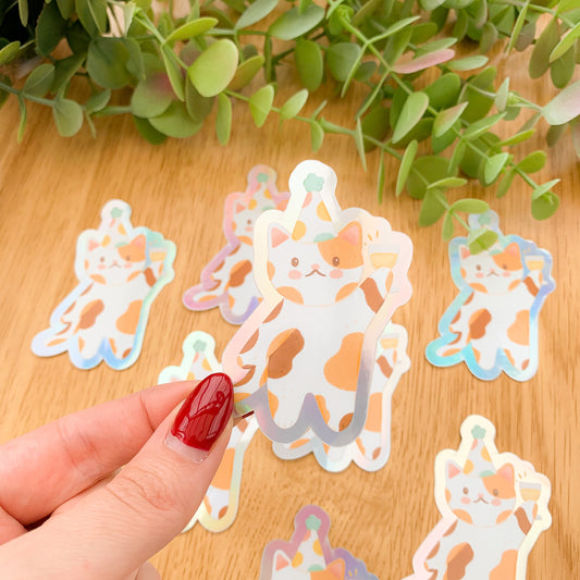 Party Cats Iridescent stickers - Limited Edition Patreon vinyl stickers