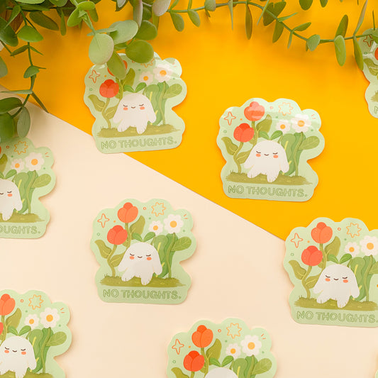 No Thoughts - Glossy Vinyl Sticker