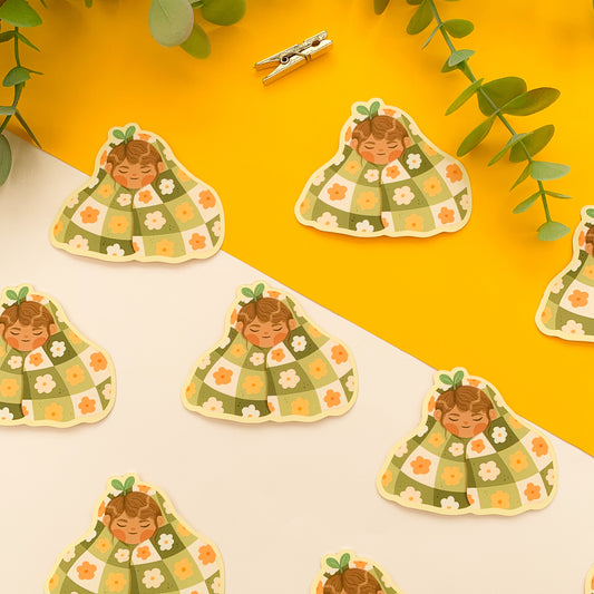 Cozy Blanket Blob - Matte Vinyl Sticker