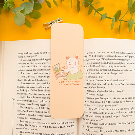 No More Adulting Cat Bookmark