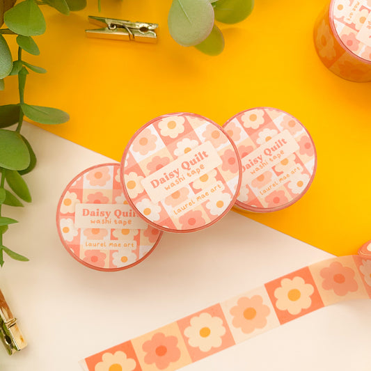 Pink Daisy - Chunky Washi Tape