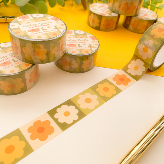 Green Daisy - Chunky Washi Tape