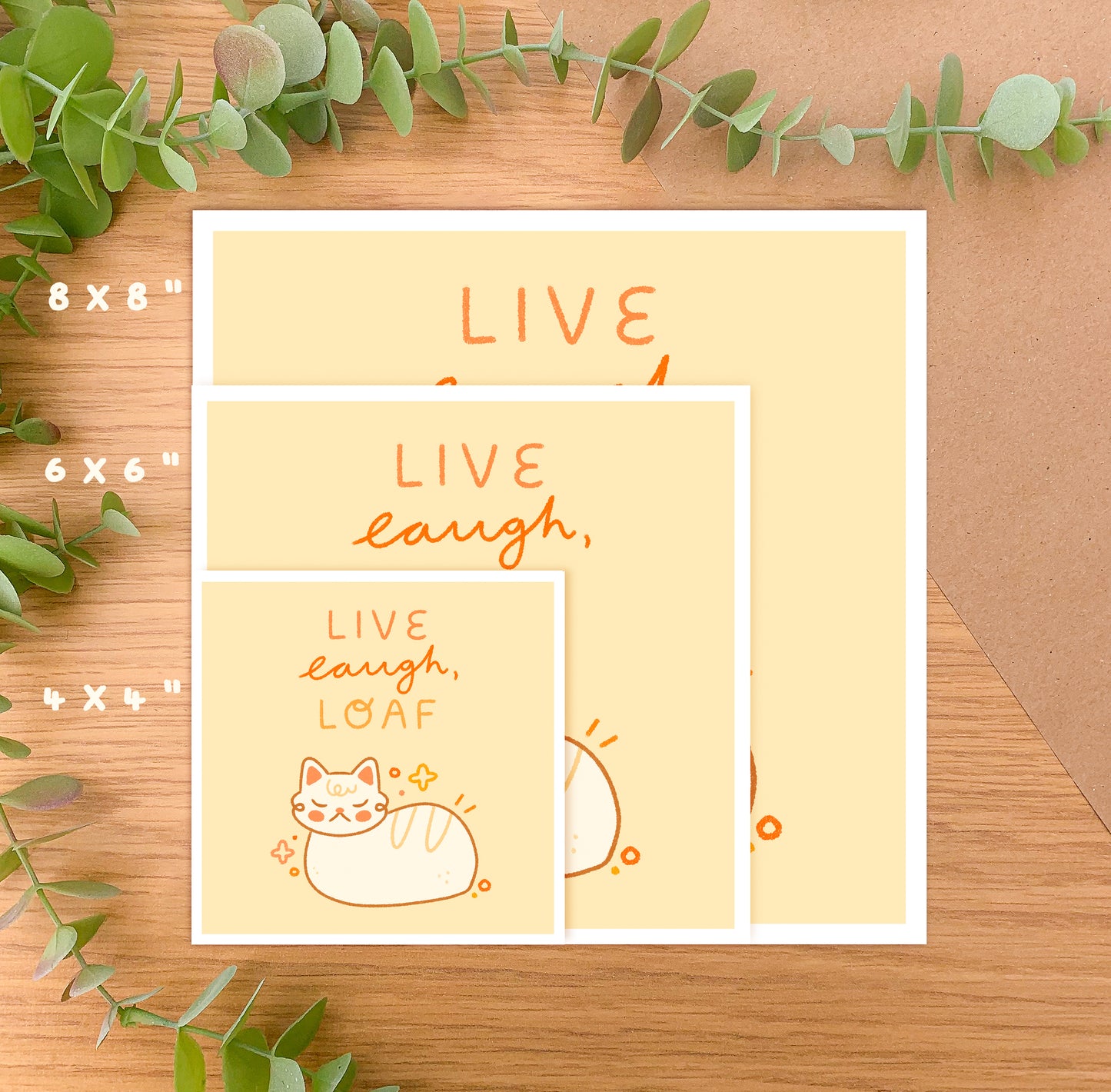 Live, Laugh, Loaf - Square Art Print
