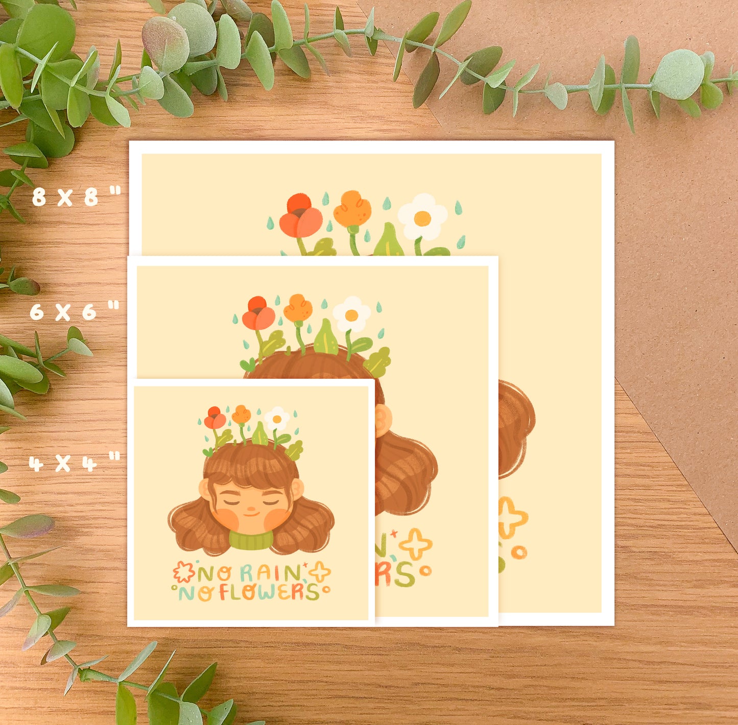 No Rain, No Flowers - Square Art Print