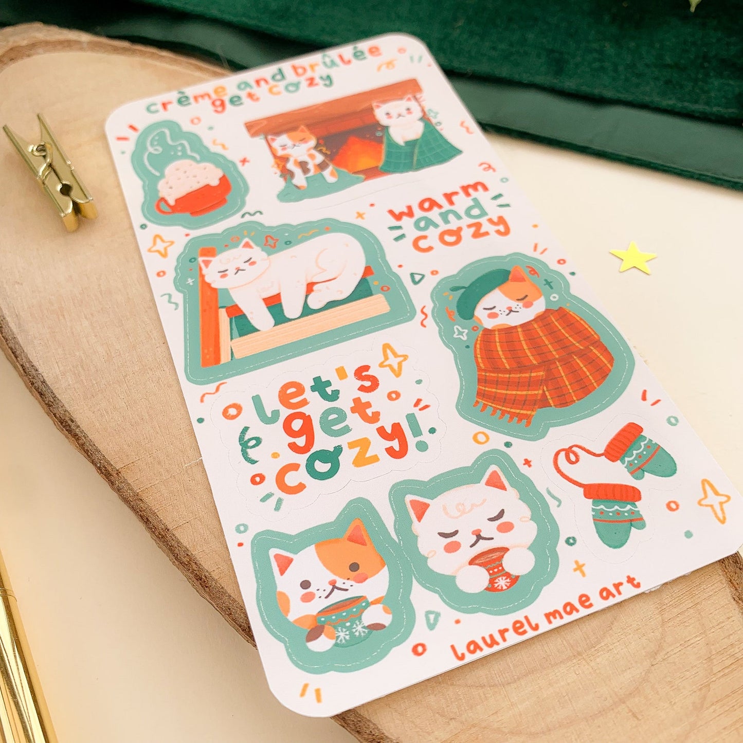Crème & Brûlée Get Cozy - Sticker Sheet
