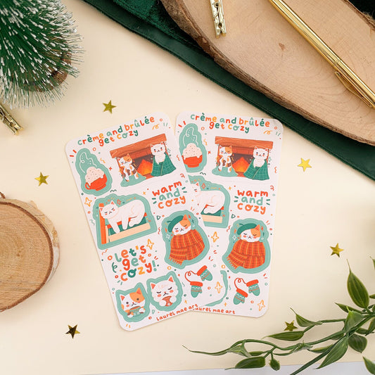 Crème & Brûlée Get Cozy - Sticker Sheet