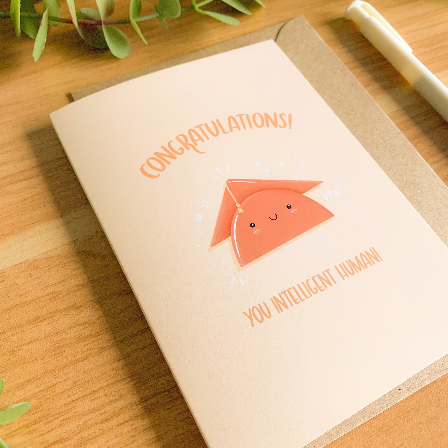 Congratulations you Intelligent Human! - Cute Illustrated Greetings Card