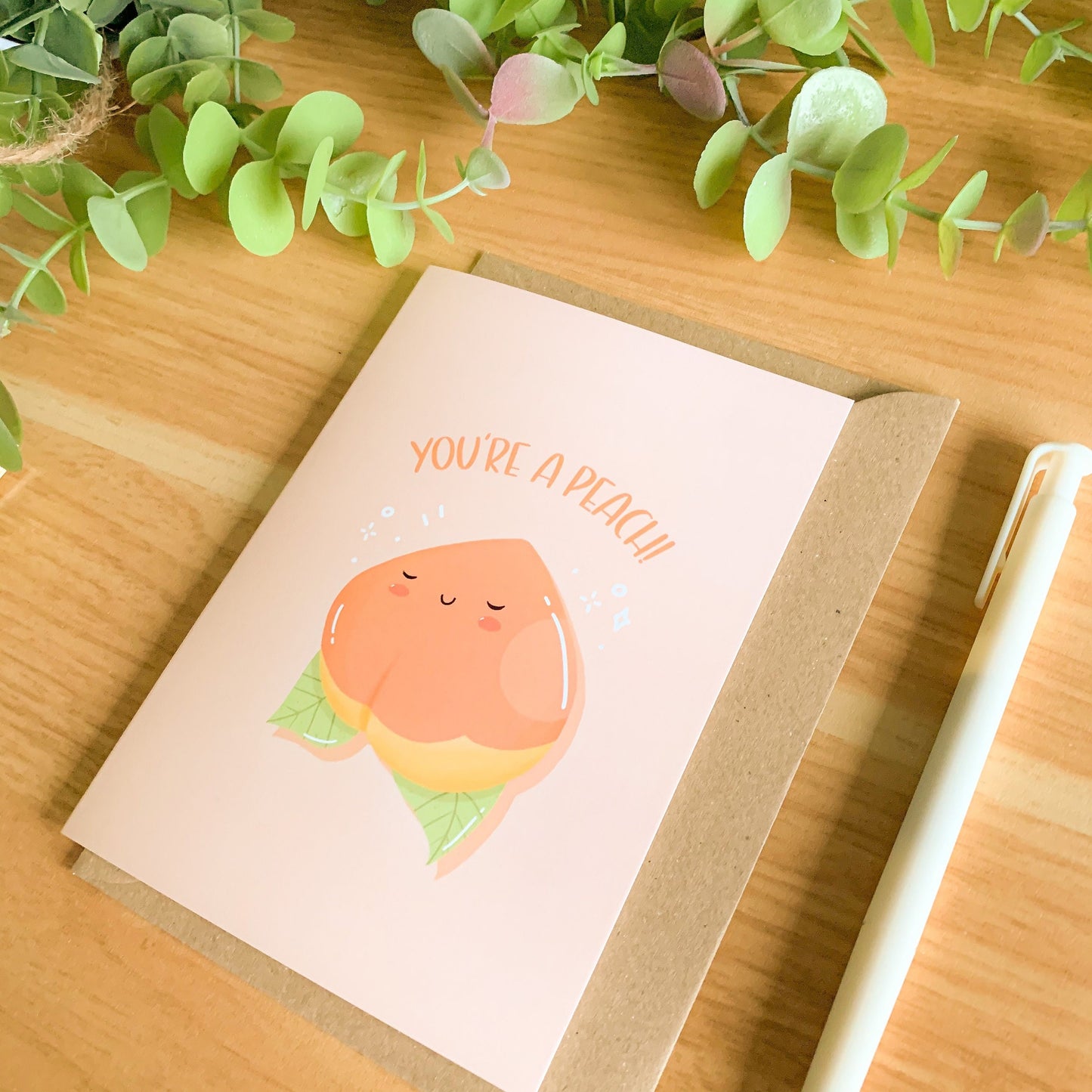 You’re a Peach! - Cute Illustrated Greetings Card