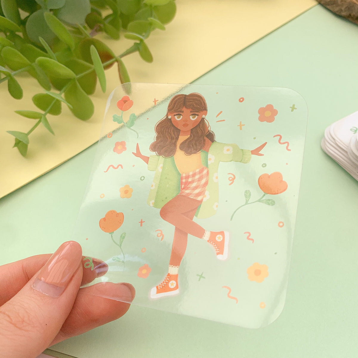 Summer Outfit - Clear Vinyl Sticker