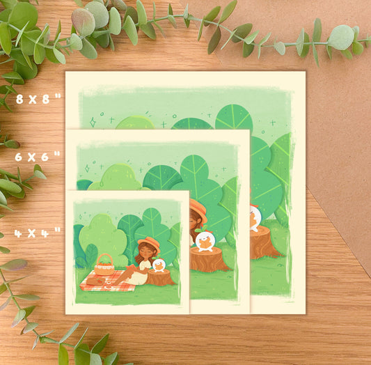Picnic Snacks - Square Art Print