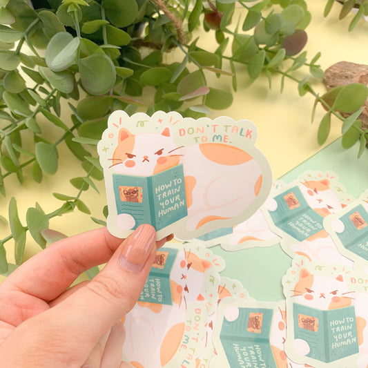 Don’t Talk to Me Cat - Glossy Vinyl Sticker