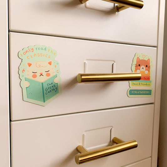 I Only Read the Classics Cat Magnet