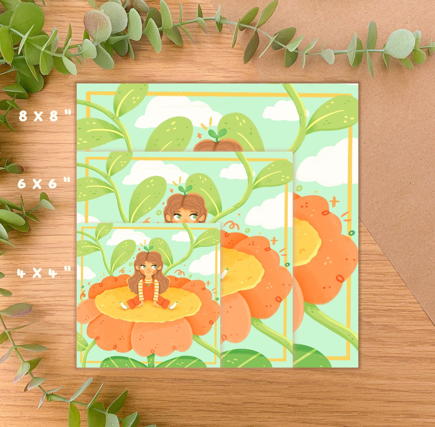 Flower Girl - Square Art Print