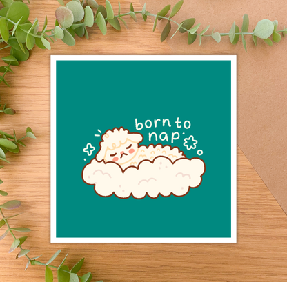 Born to Nap - Square Art Print