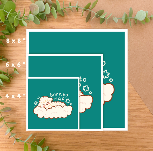 Born to Nap - Square Art Print