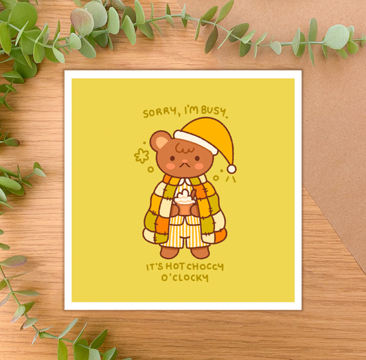 Hot Choccy O'Clocky (Bear) - Square Art Print
