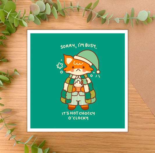 Hot Choccy O'Clocky (Fox) - Square Art Print