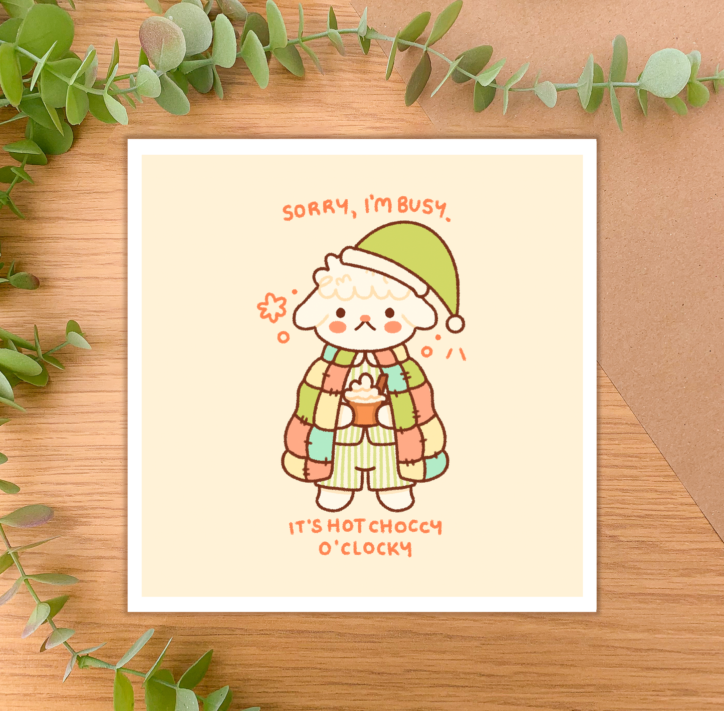 Hot Choccy O'Clocky (Lamb) - Square Art Print
