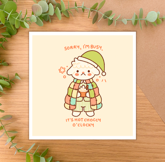 Hot Choccy O'Clocky (Lamb) - Square Art Print