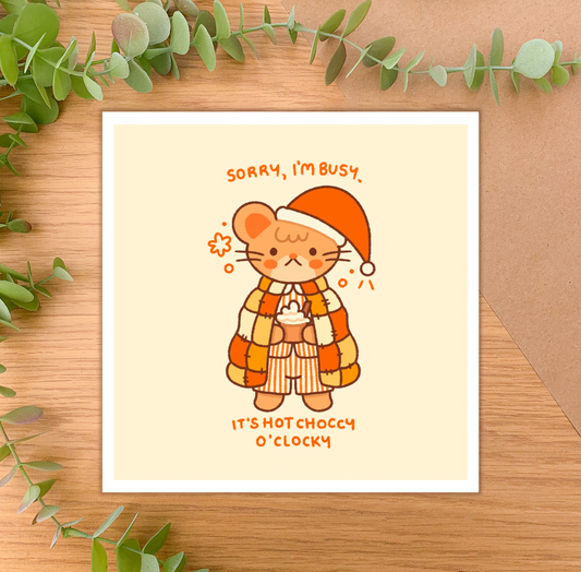 Hot Choccy O'Clocky (Mouse) - Square Art Print
