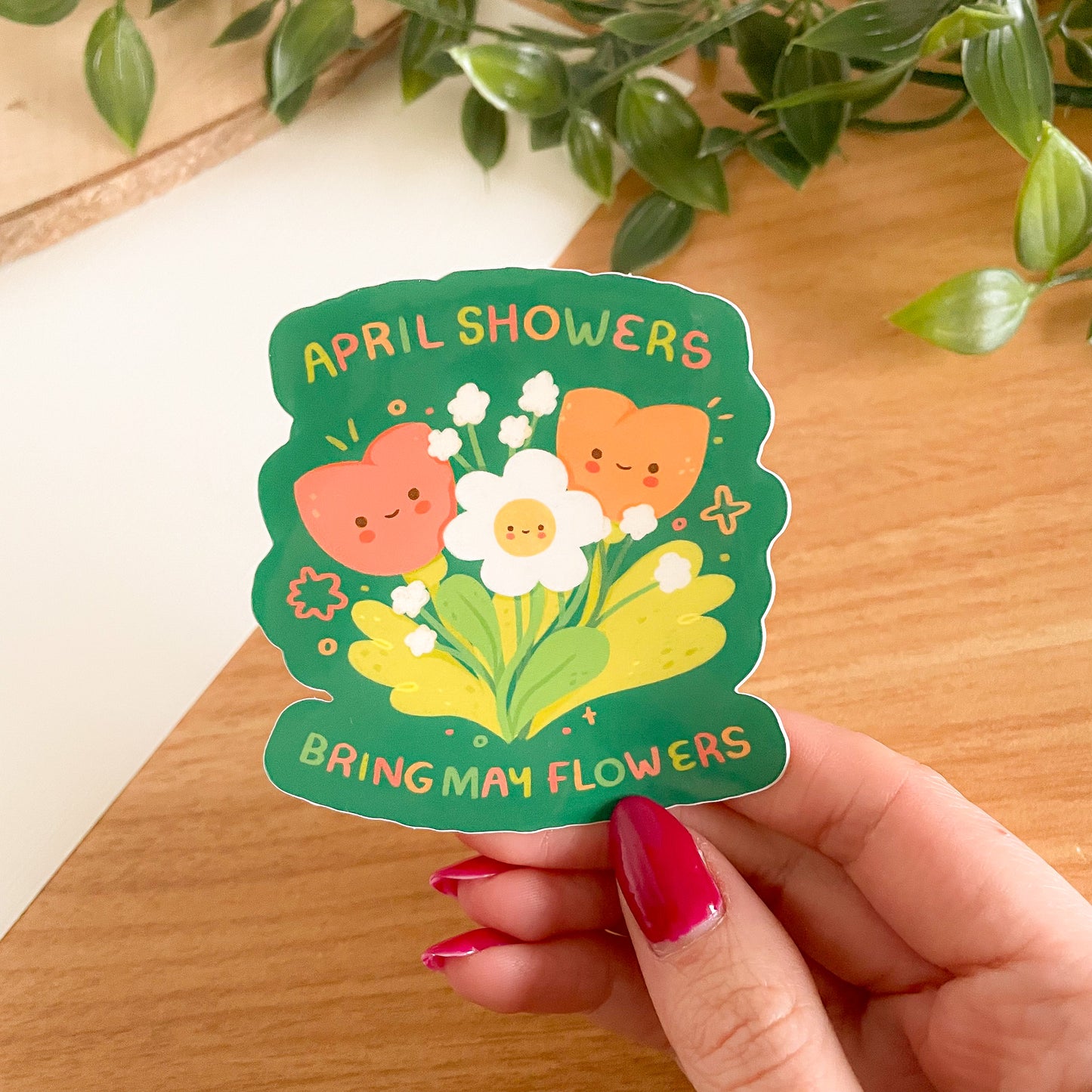 April Showers Bring May Flowers - Limited Edition Patreon Glossy Vinyl Sticker