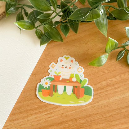 Gardening Crème the Cat - Limited Edition Patreon Vinyl Stickers