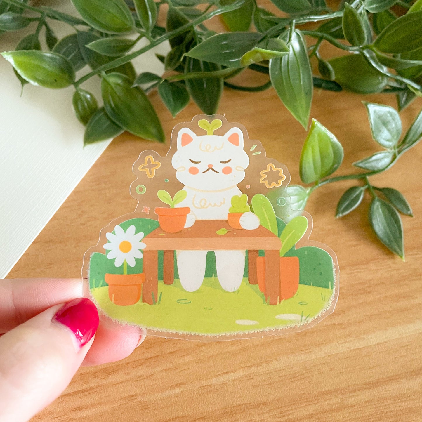 Gardening Crème the Cat - Limited Edition Patreon Vinyl Stickers