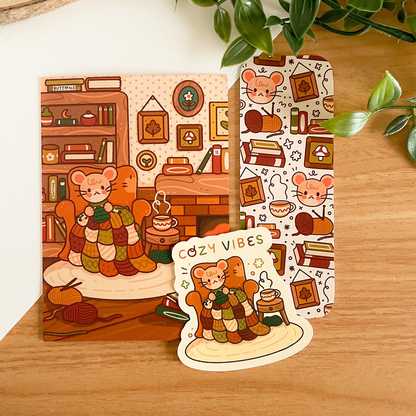 Cozy Vibes Mouse (Nov 23) Limited Edition Patreon Mushy Mail Bundle