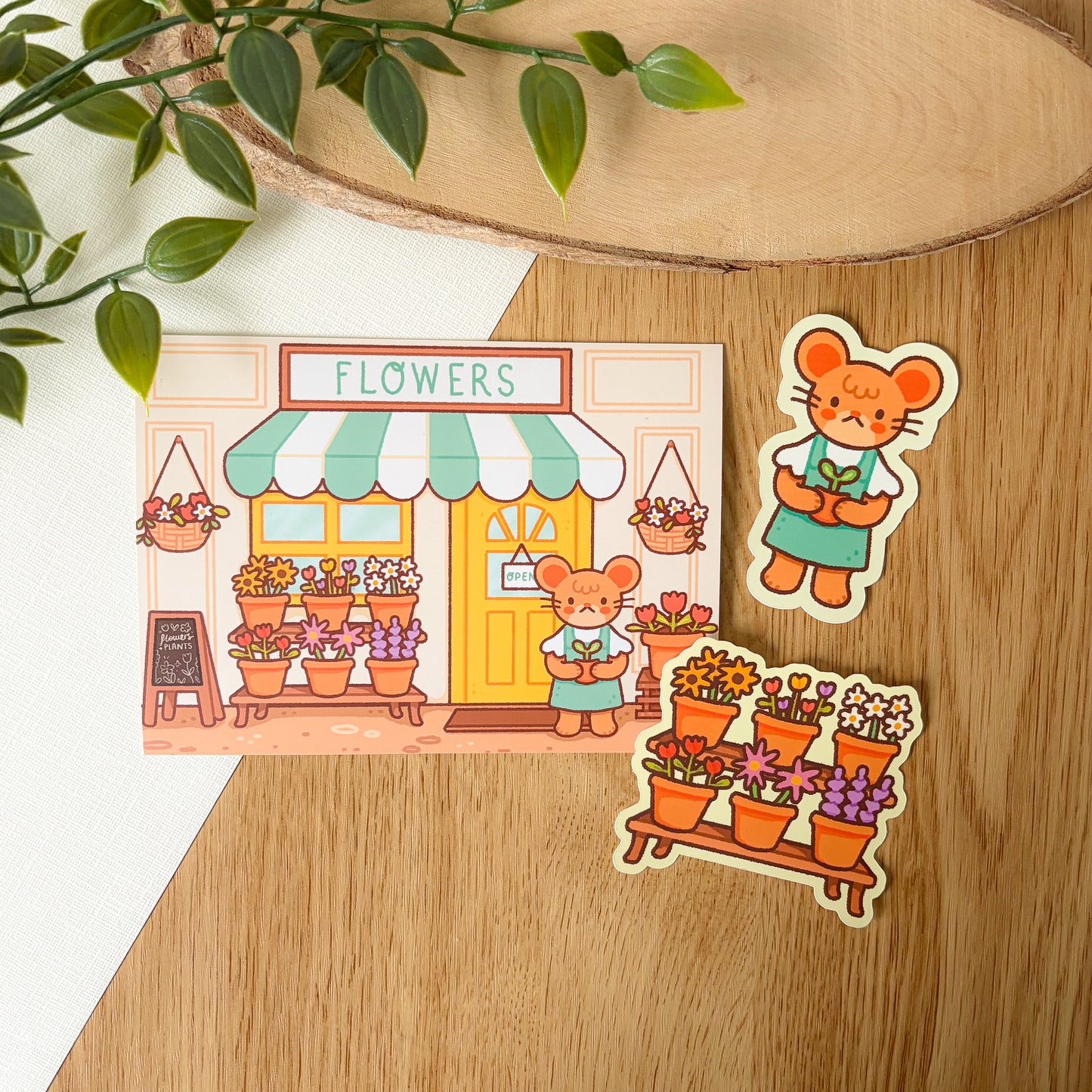 Flower Shop Mouse (April 25) Limited Edition Patreon Mushy Mail Bundle