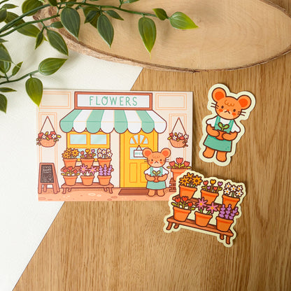 Flower Shop Mouse (April 25) Limited Edition Patreon Mushy Mail Bundle