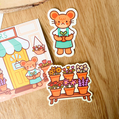 Flower Shop Mouse (April 25) Limited Edition Patreon Mushy Mail Bundle
