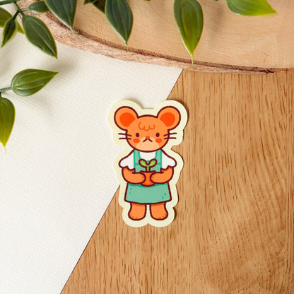 Flower Shop Mouse (April 25) - Limited Edition Patreon Matte Vinyl Sticker