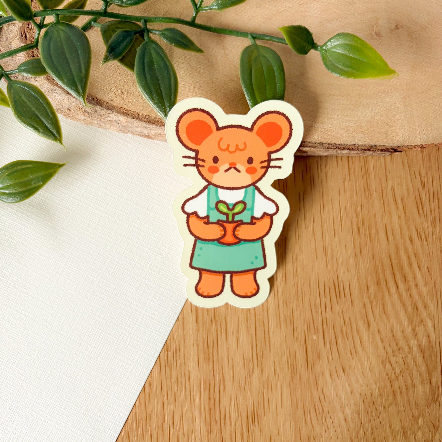 Flower Shop Mouse (April 25) - Limited Edition Patreon Matte Vinyl Sticker