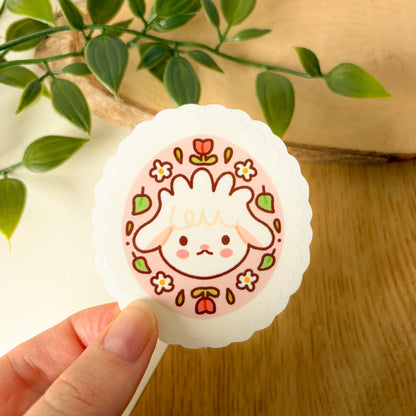 Spring Sheep Face (June 25) - Limited Edition Patreon Clear Glossy Vinyl Sticker