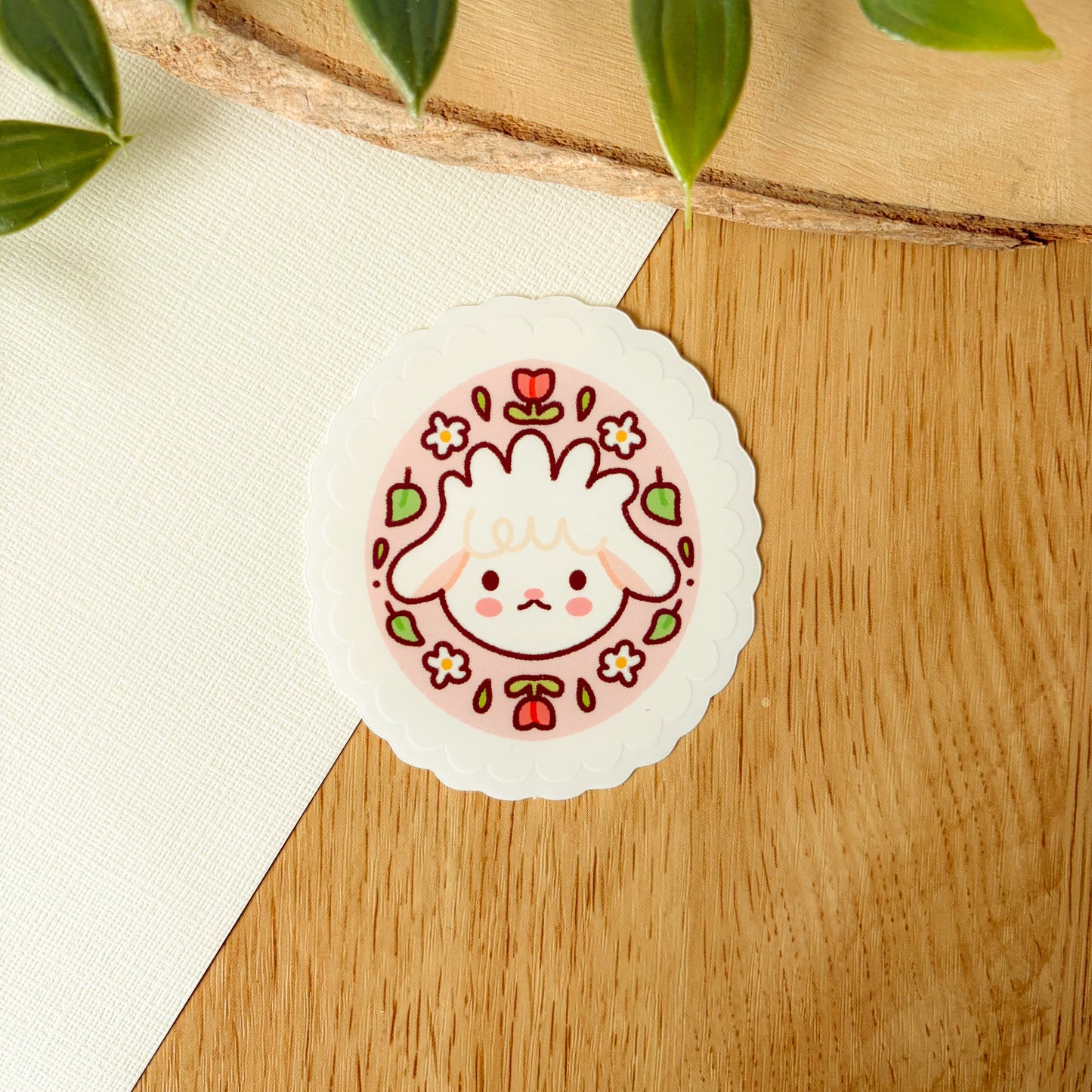 Spring Sheep Face (June 25) - Limited Edition Patreon Clear Glossy Vinyl Sticker