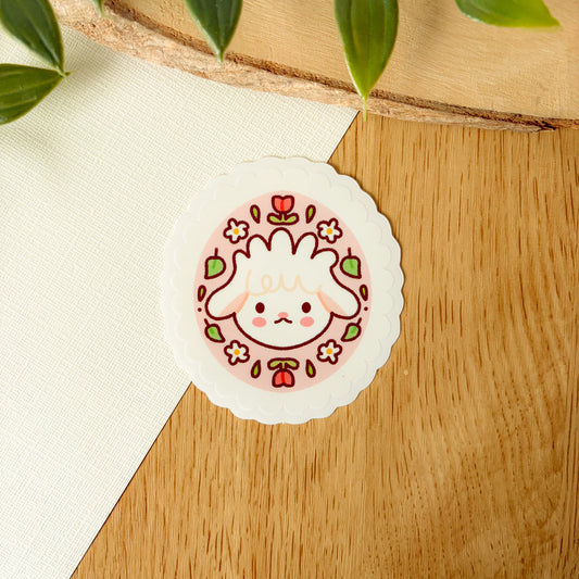 Spring Sheep Face (June 25) - Limited Edition Patreon Clear Glossy Vinyl Sticker