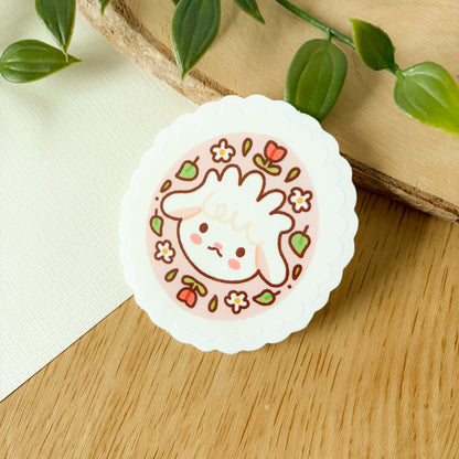 Spring Sheep Face (June 25) - Limited Edition Patreon Clear Glossy Vinyl Sticker