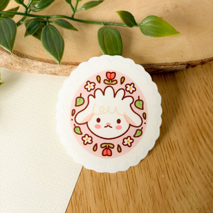Spring Sheep Face (June 25) - Limited Edition Patreon Clear Glossy Vinyl Sticker
