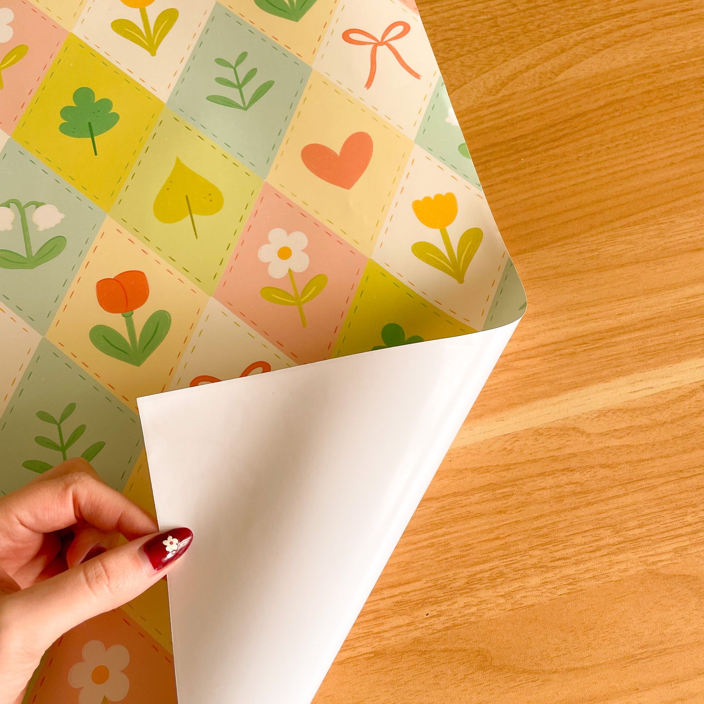 Spring Floral Quilt - Wrapping Paper Sheet