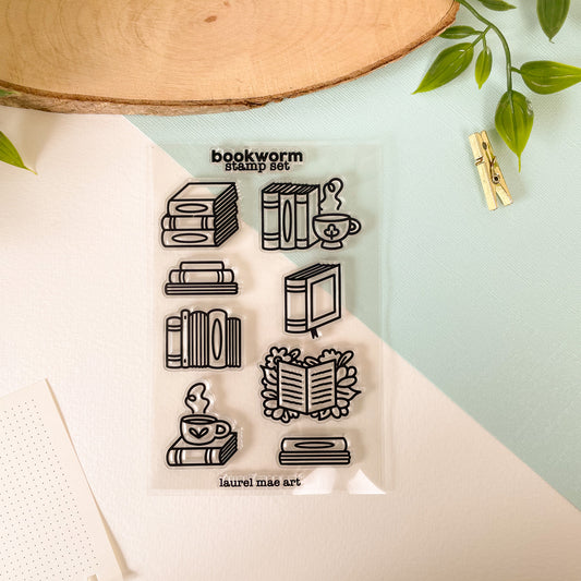 Bookworm - Clear Acrylic Stamp Set