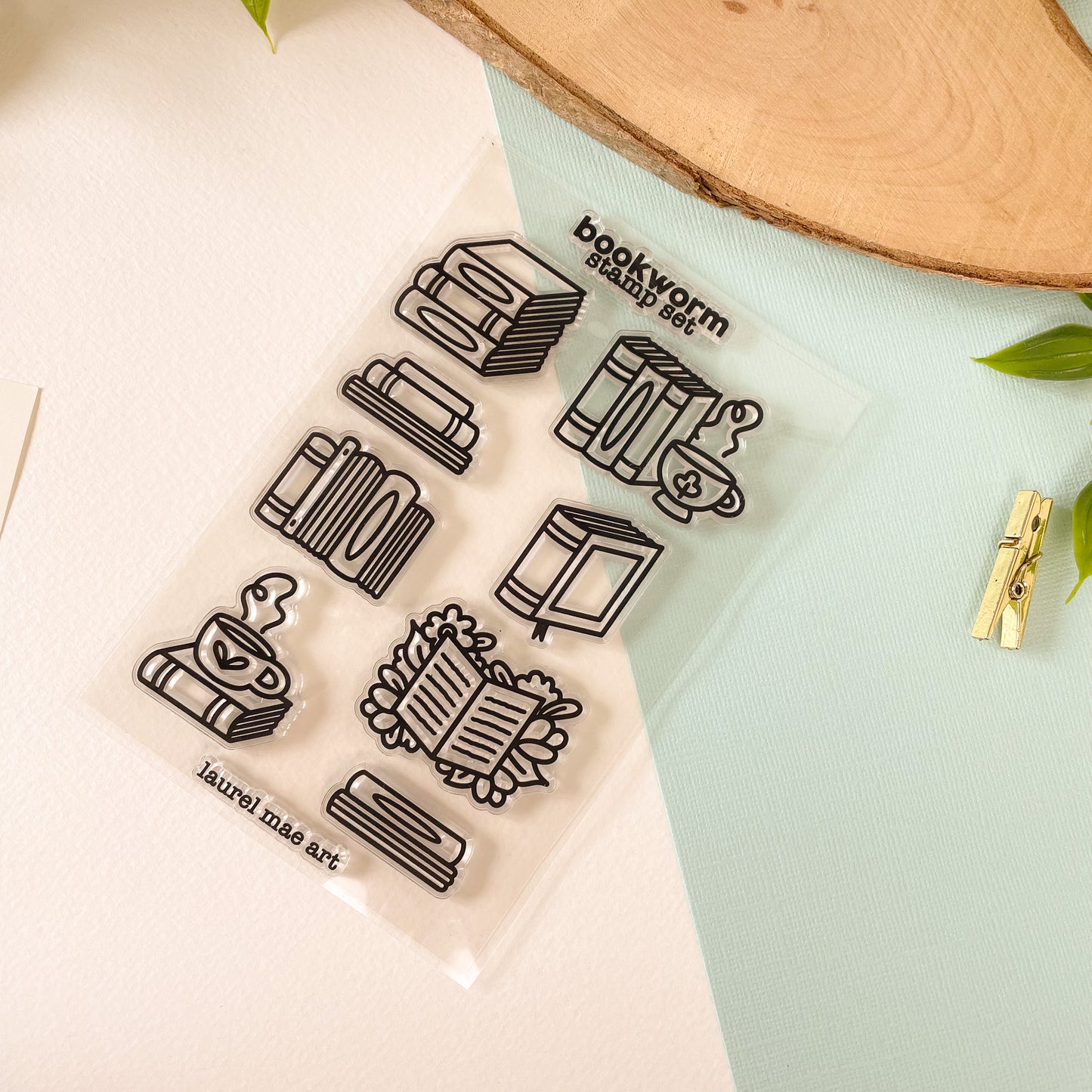 Bookworm - Clear Acrylic Stamp Set