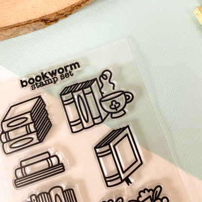 Bookworm - Clear Acrylic Stamp Set