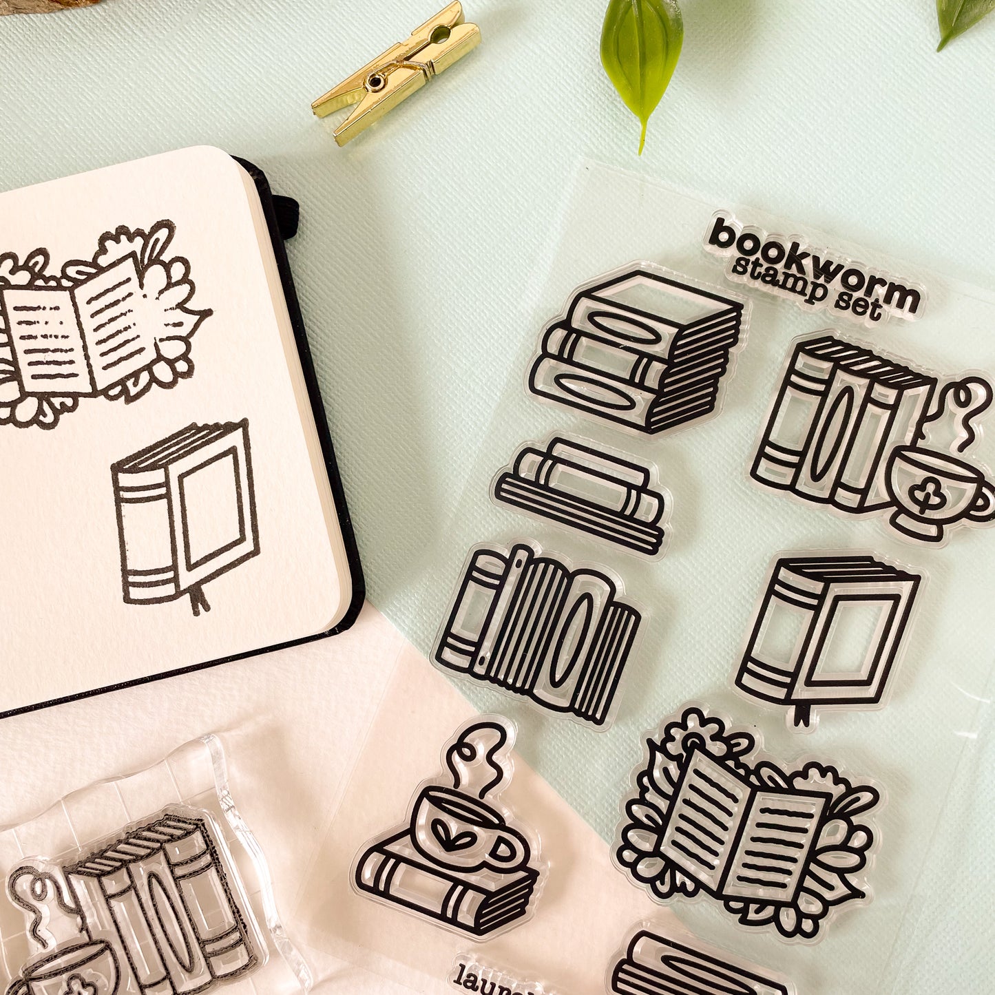 Bookworm - Clear Acrylic Stamp Set