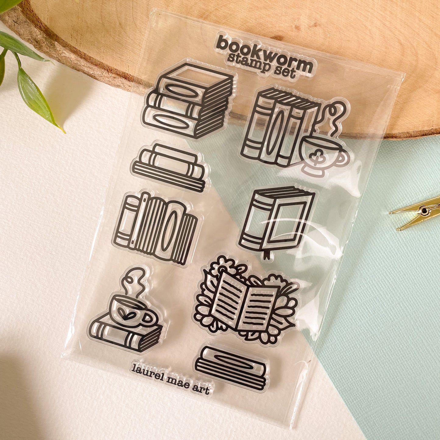 Bookworm - Clear Acrylic Stamp Set