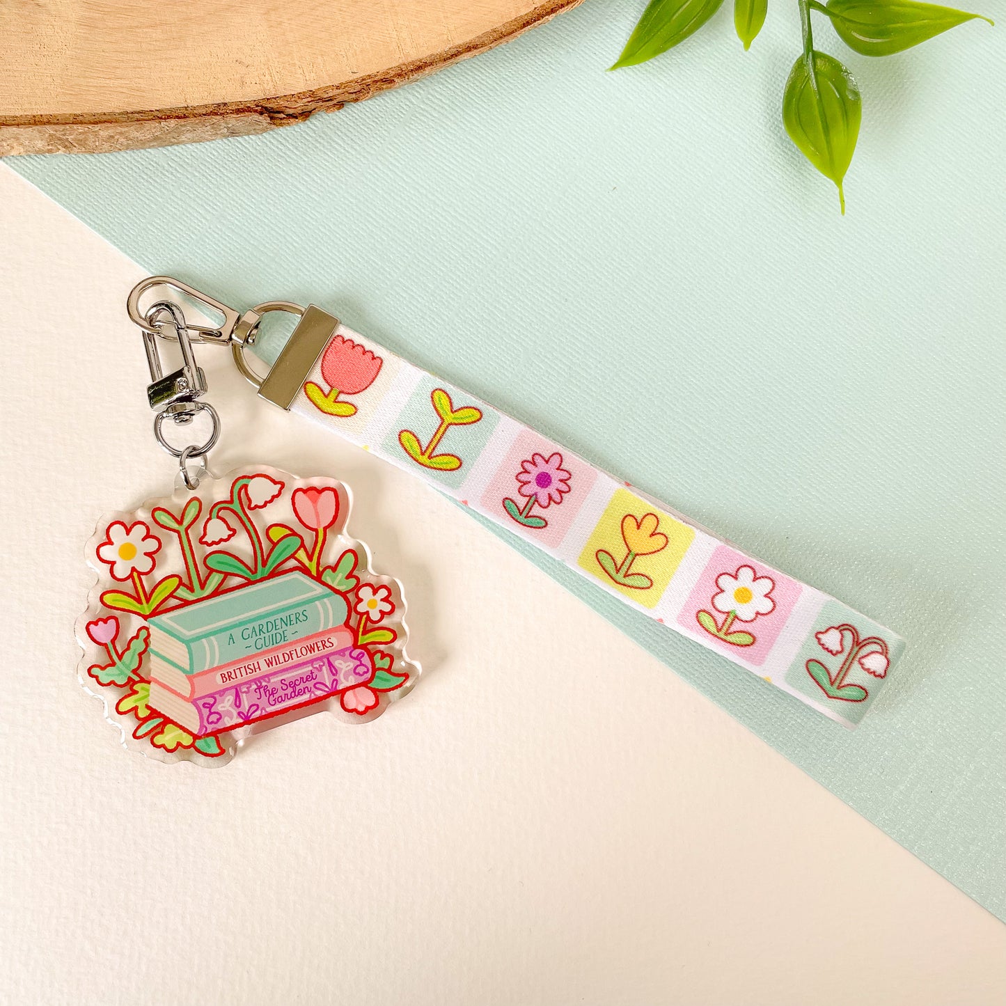 Books & Flowers - Lanyard Keychain