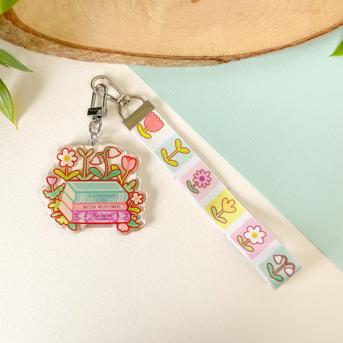 Books & Flowers - Lanyard Keychain