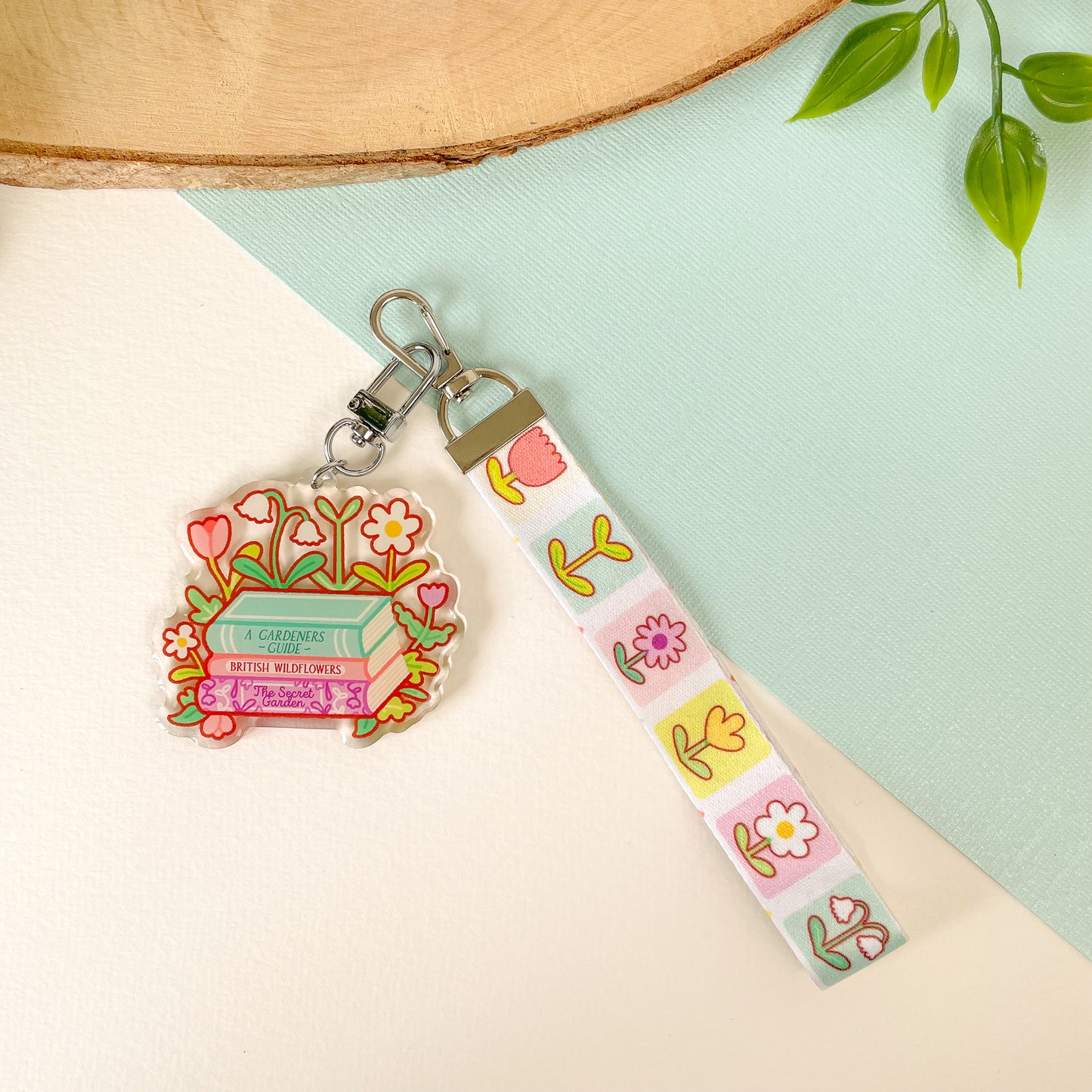 Books & Flowers - Lanyard Keychain