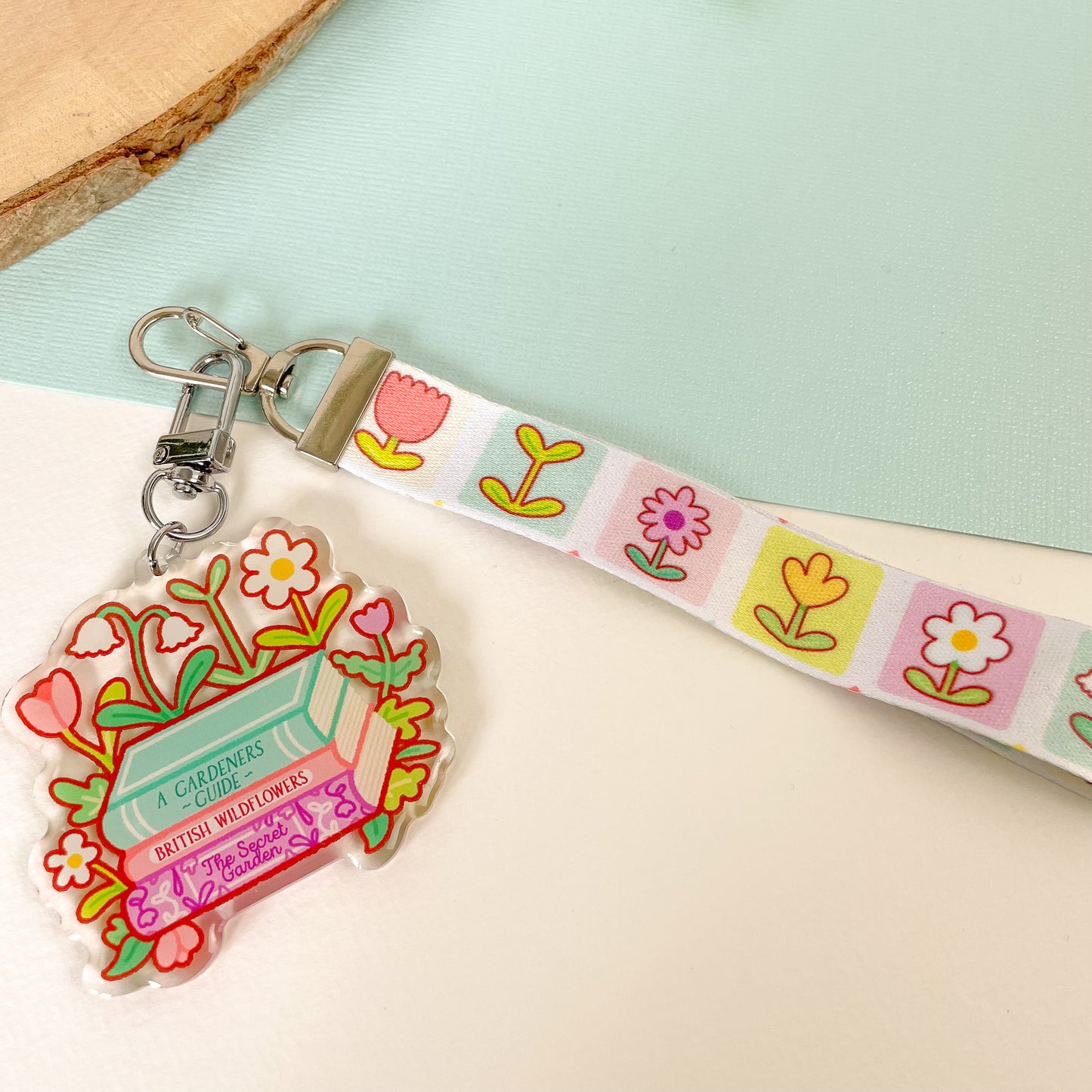 Books & Flowers - Lanyard Keychain